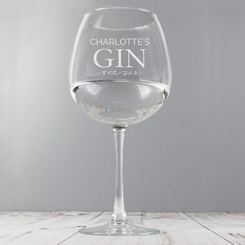 Personalised Engraved Gin Balloon Glass, 3 of 3