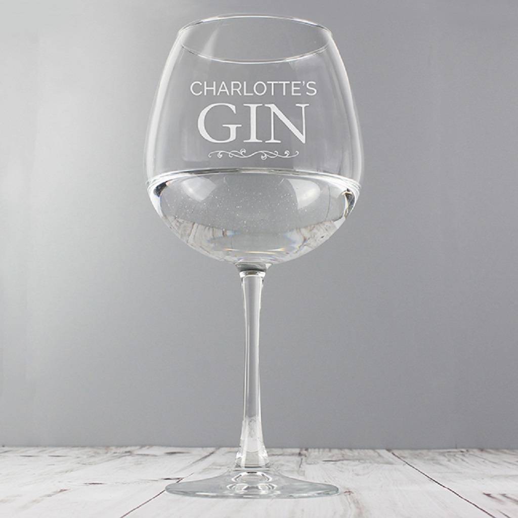Ginsanity Personalised/Engraved Classic 22 oz Gin Balloon Glass Celebration/Special Occasion/Toast 