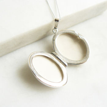 Personalised Engraved Silver Locket With Swallow, 2 of 7