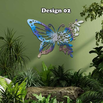 Metal Mandala Butterflies With Flowers Garden Decor, 3 of 10