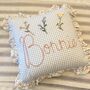 Personalised Embroidered Cushion Ditsy Blue Floral And Gingham, thumbnail 1 of 5