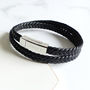 Mens Personalised Woven Leather Wrap Bracelet, thumbnail 1 of 3