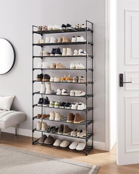 Multi Tier Stackable Shoe Storage Organiser Rack, 4 of 9