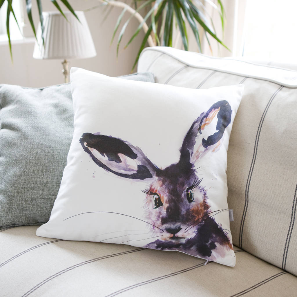Inky Hare Cushion, 1 of 5