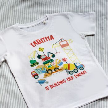 Personalised Construction Vehicles Children's T Shirt, 3 of 3