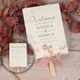 Blush Flowers Wedding Order Of The Day Fan, thumbnail 1 of 5