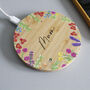 Personalised Bamboo Wireless Phone Charger For Mum, thumbnail 3 of 11