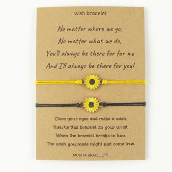 No Matter What Sunflower Wish Bracelet Set, 3 of 5