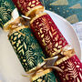 Elegant Green And Red Christmas Crackers Set Of Six, thumbnail 6 of 6
