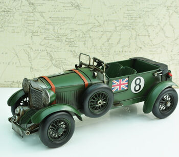 Green Tinplate Vintage Racing Car, 7 of 8