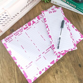 Pink Cow Print A4 Weekly Planner, 3 of 6