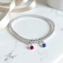 Sterling Silver Two Birthstone Bracelet, thumbnail 1 of 8