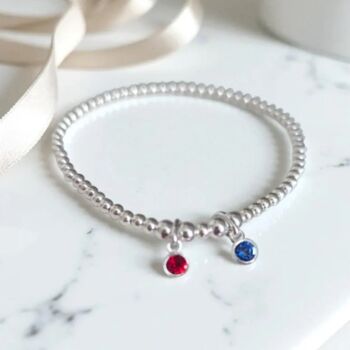 Sterling Silver Family Two Birthstone Bracelet, 2 of 9