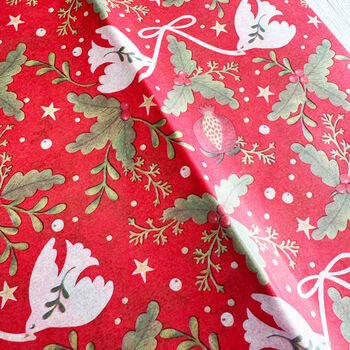 Folklore Red Christmas Tissue Paper Festive Four Sheet Set, 4 of 4