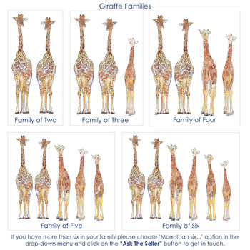 Personalised Giraffe Family Print, 2 of 3