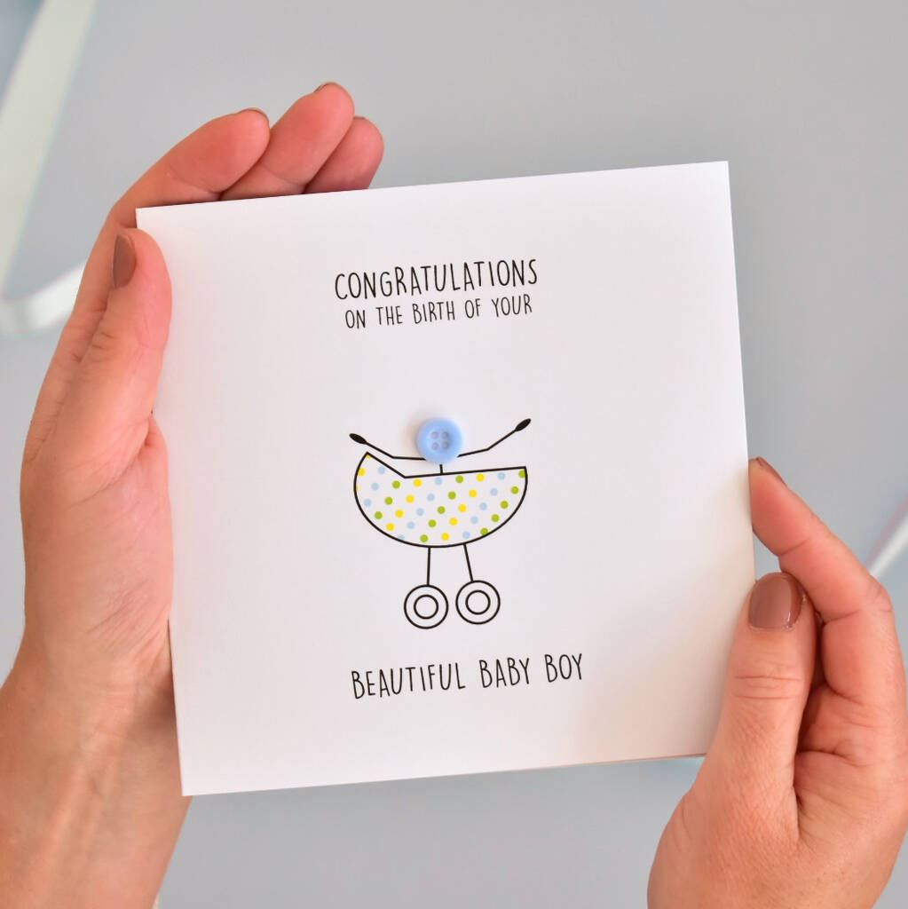 New Baby Congratulations Button Card By Mrs L Cards 