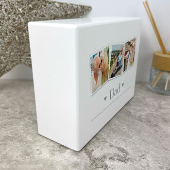 Personalised Three Photo Cremation Urn For Ashes 1090ml, 4 of 10