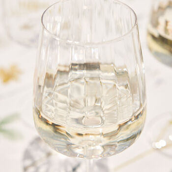 Set Of Four Ribbed Vintage Wine Glasses, 5 of 5