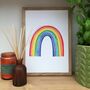 'Don't Give Up' Hand Painted Rainbow Print, thumbnail 7 of 8