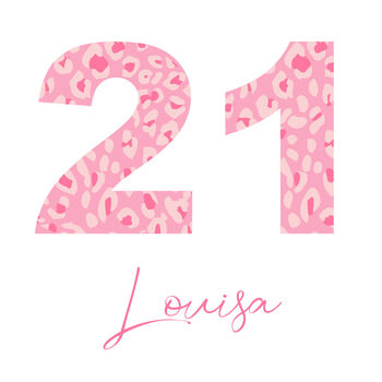 Happy Birthday Pink Leopard Age Birthday Card, 3 of 7