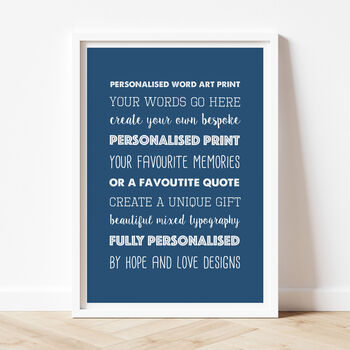 Personalised Mixed Typography Print, 4 of 8