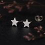 Girls Sterling Silver Star Stud Earrings, thumbnail 4 of 9