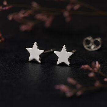 Girls Sterling Silver Star Stud Earrings, 4 of 9