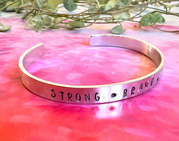 Strong Brave Courage Bangle Cuff, 4 of 5