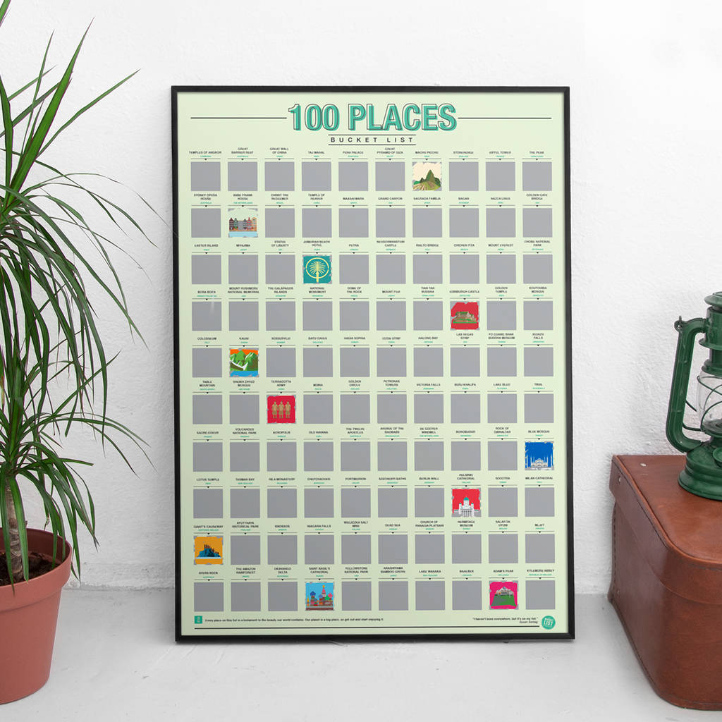 100 Places Scratch Bucket List Poster, 1 of 3
