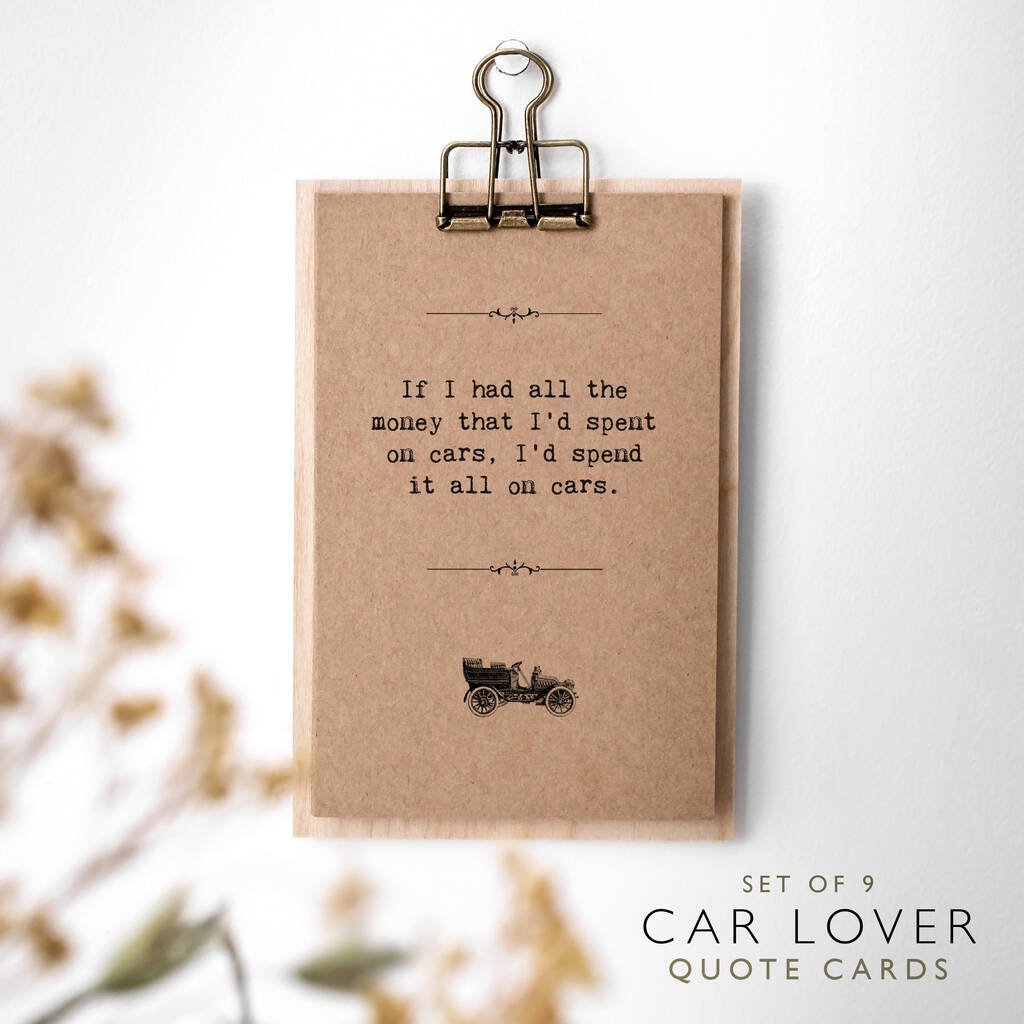 Car Lover Gift; Car Quote Cards, 1 of 8