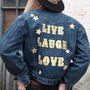 'Live, Laugh, Love' Embroidered Denim Jacket, thumbnail 1 of 5