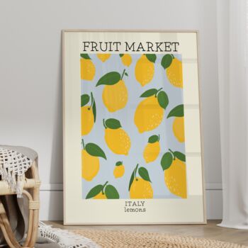 Lemon Wall Art Fruit Market Print, 4 of 4