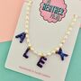 Personalised Natural Pearl Beaded Name Necklace, thumbnail 3 of 8