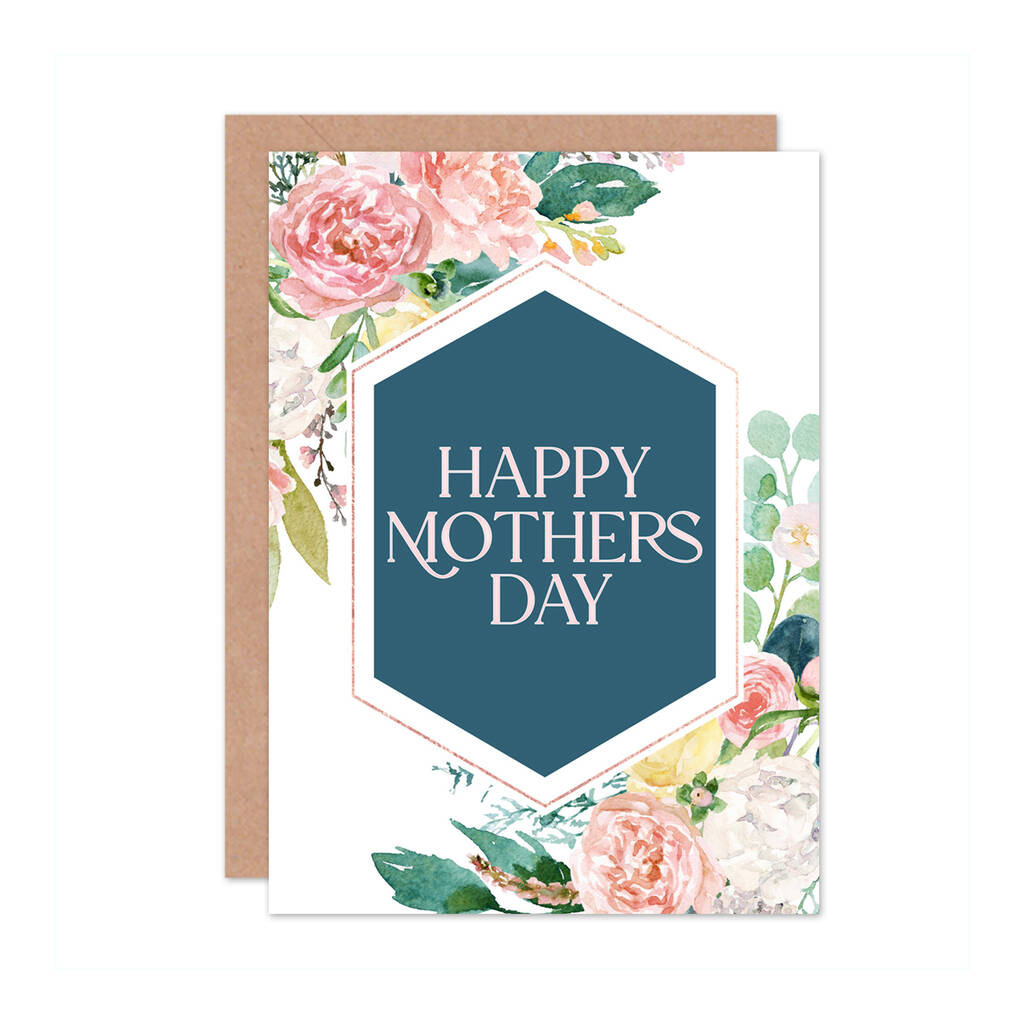 Elegant Floral Mothers Day Card By Wee Blue Coo