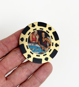 Personalised Poker Chip Brass Photo Coin Custom Message, 2 of 5