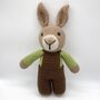 Handmade Dungaree Rabbit Toy, thumbnail 2 of 3