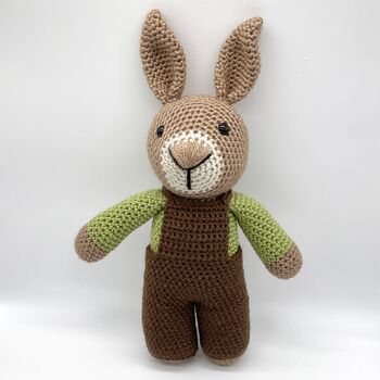 Handmade Dungaree Rabbit Toy, 2 of 3