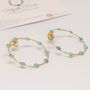 Turquoise Gold Hoop Earrings, thumbnail 6 of 7