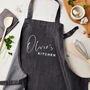 Personalised Grey Denim Kitchen Apron, thumbnail 1 of 3