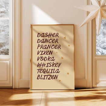 Reindeer Drinks Christmas Print, 7 of 9