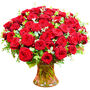 50 Red Roses Fresh Flower Bouquet Romantic Gift, thumbnail 1 of 7