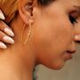 Beaded Pull Through Sterling Silver Earrings Gold, thumbnail 4 of 5