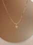Round Gold Rutilated Quartz Necklace, thumbnail 1 of 12