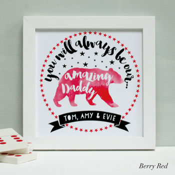 Personalised Daddy Bear Framed Print, 5 of 11