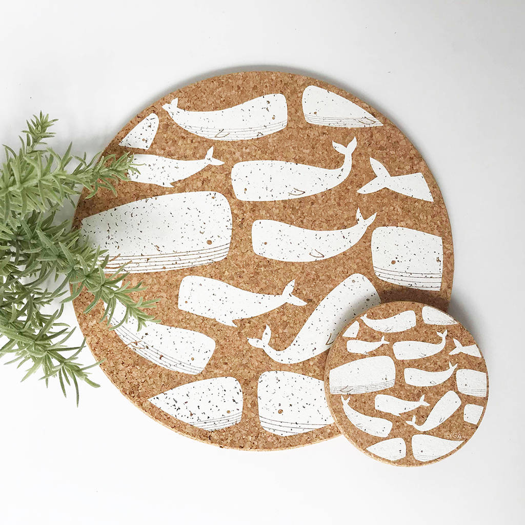 Cork Placemats And Coasters Whale By LIGA