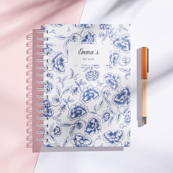 Personalised Floral Chinoiserie Notebook, 4 of 8