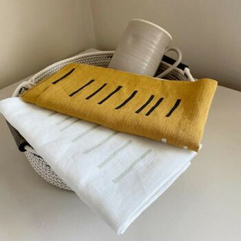 White Linen Tea Towel, 3 of 3