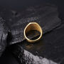 Engraved Hexagon Signet Gold Ring, thumbnail 2 of 11