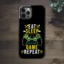 Eat Sleep Game Repeat iPhone Case, thumbnail 1 of 4