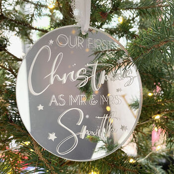 Personalised 'First Christmas Married' Tree Decoration, 6 of 8